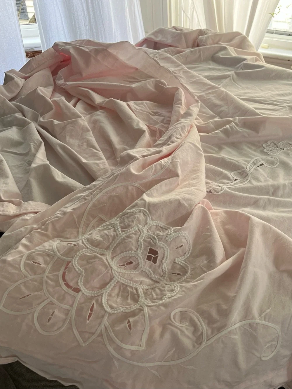 Vintage Battenburg Embroidered Duvet